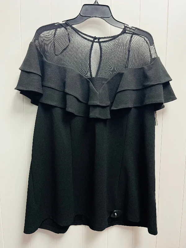 Black Top Short Sleeve City Chic, Size 24