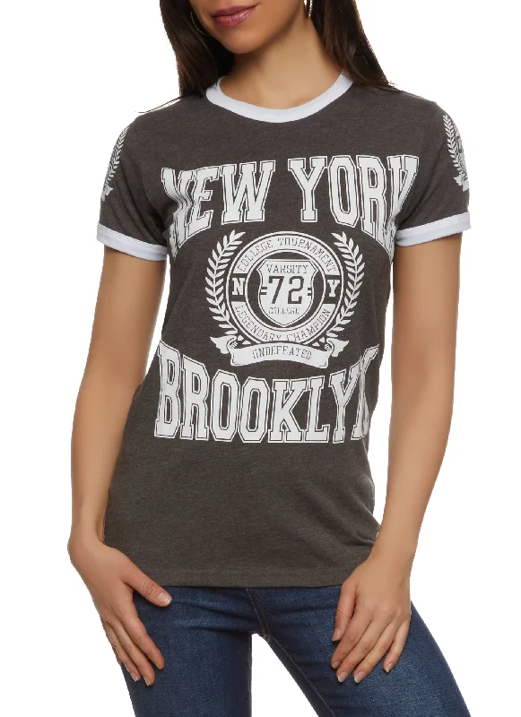 New York Brooklyn Graphic Ringer Tee