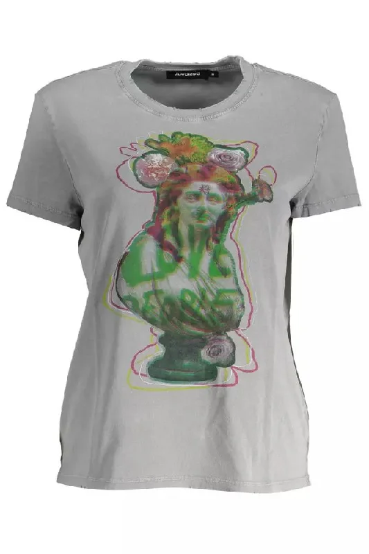 Desigual Chic  Printed Cotton Tee with Women's Logo