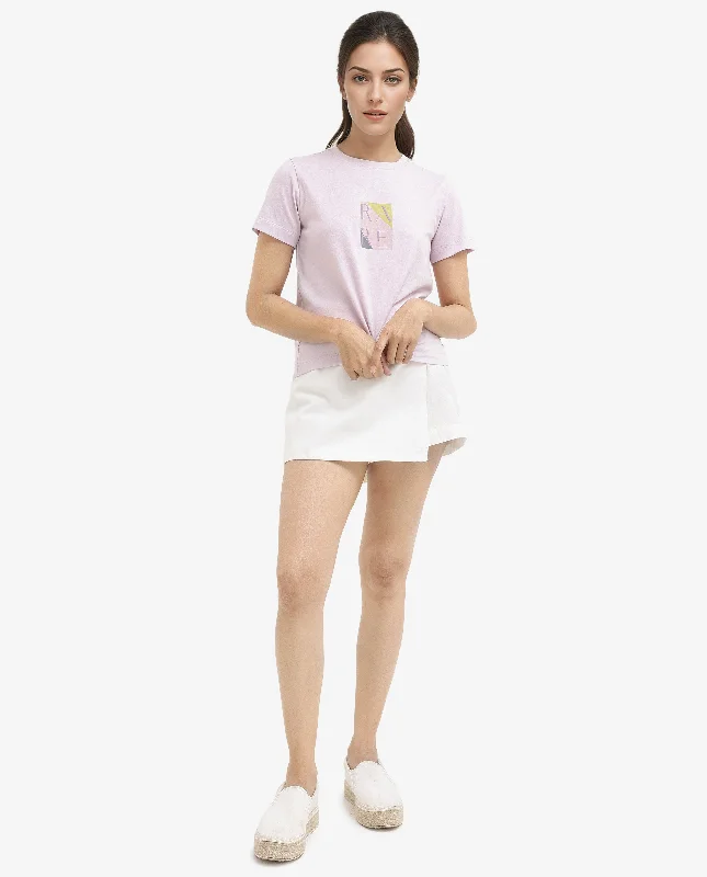 Rareism Women'S Hanna Pastel Pink Cotton Poly Fabric Short Sleeve Crew Neck Solid T-Shirt