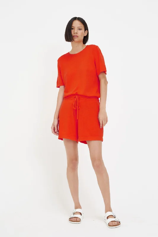 Orange Cotton-Cashmere T-Shirt