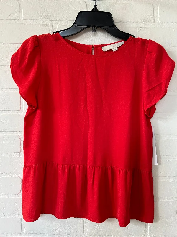 Orange Top Short Sleeve Loft, Size Xxs