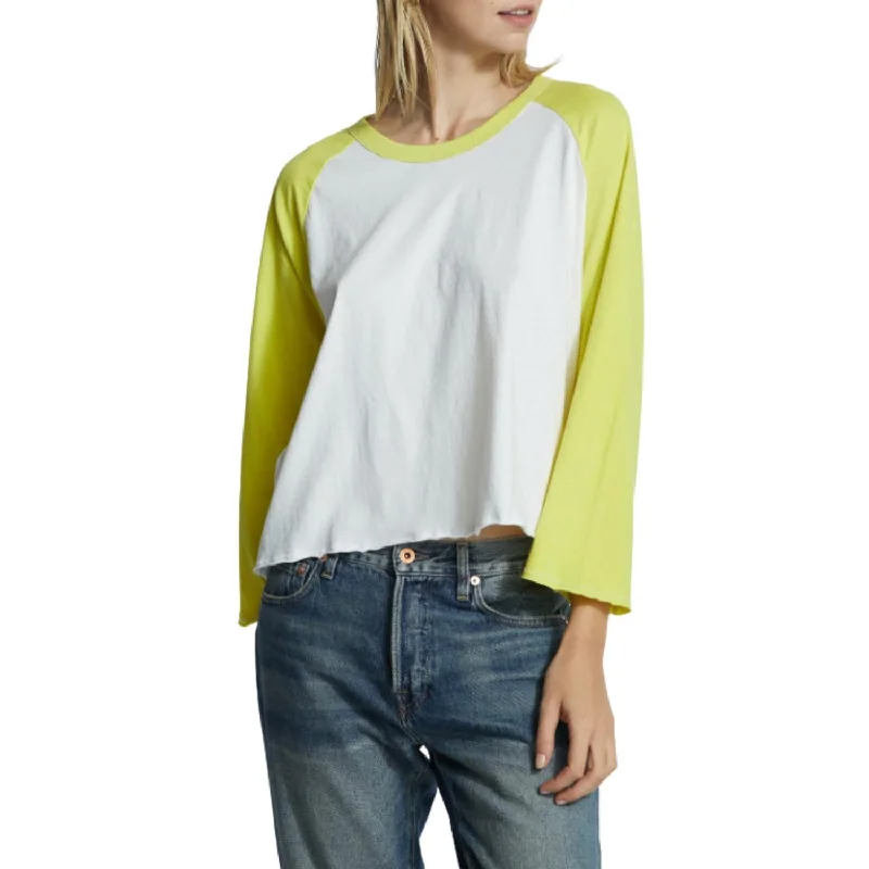 Sawyer Tee In White/chartreuse