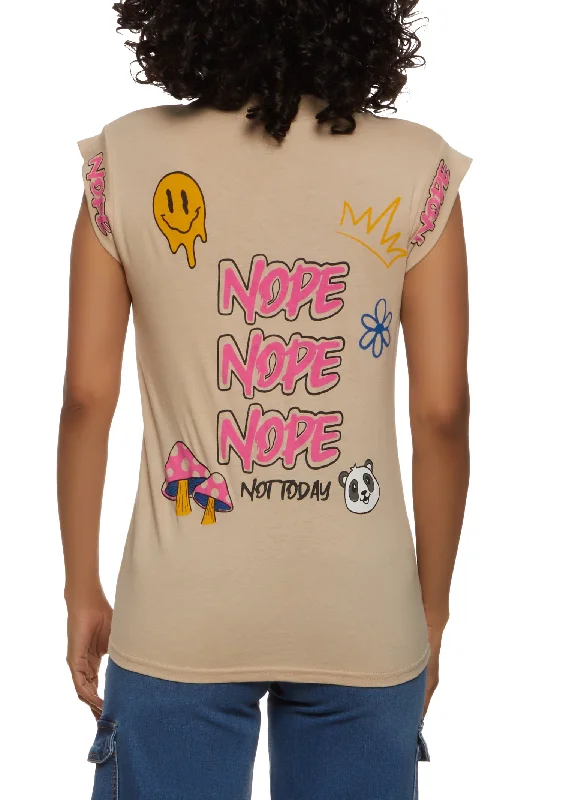 Nope Not Today Cap Sleeve Graphic Tee