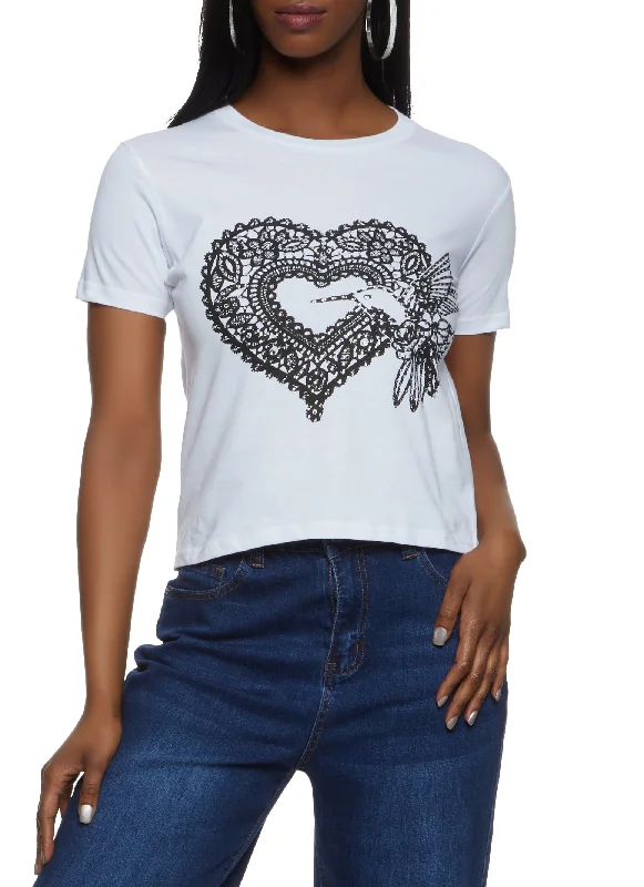 Dove Heart Graphic T Shirt