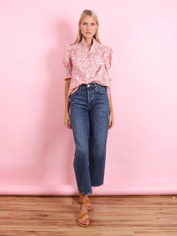 Amelia Short Sleeve Top in Pink