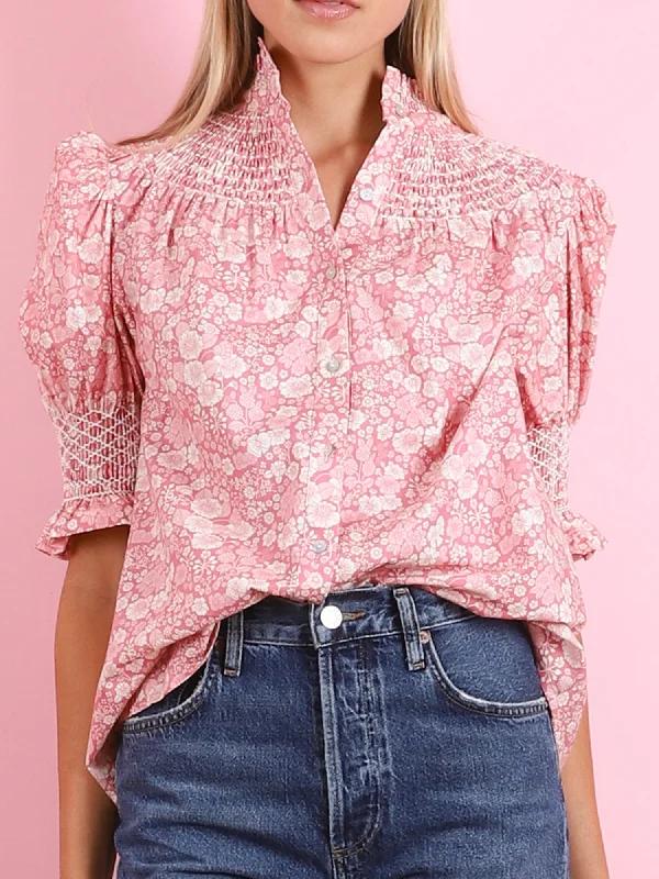 Amelia Short Sleeve Top in Pink