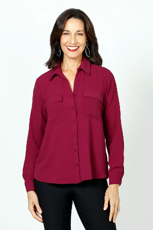 Cali Girls 2 Pocket High/Low Blouse