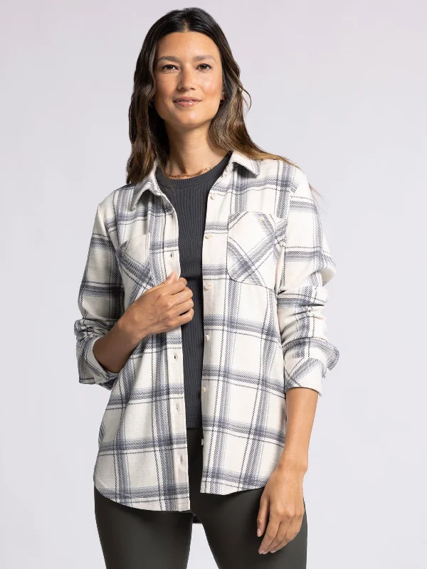 BLACK GREY PLAID / S