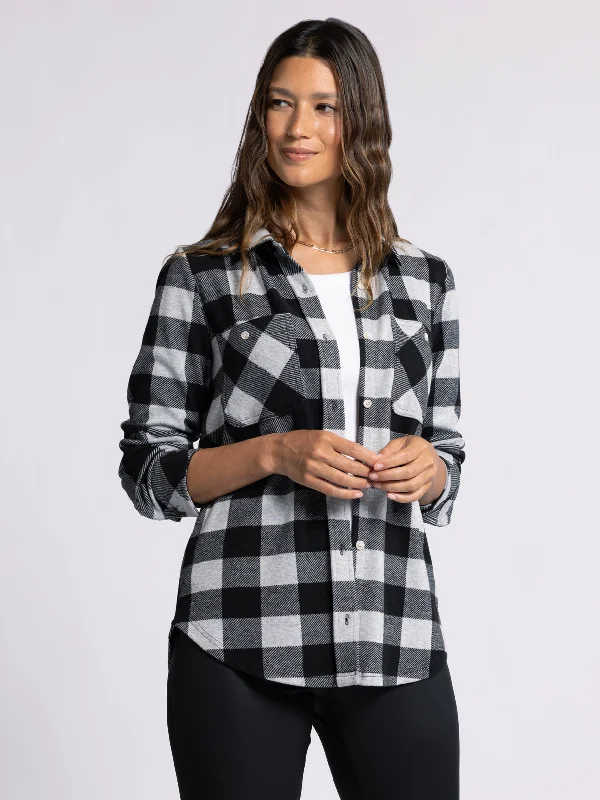 GREY BLACK PLAID / S