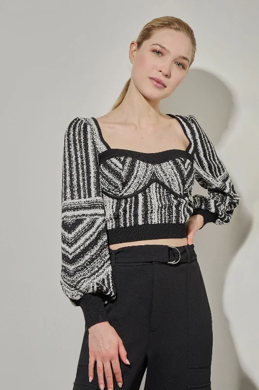 Modern Fit Variegated Stripe Soft Knit Crop Top