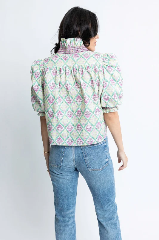 Paris Floral Puff Sleeve Top