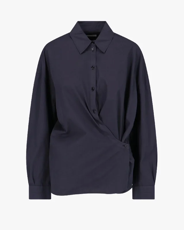 Straight Collar Twisted Shirt