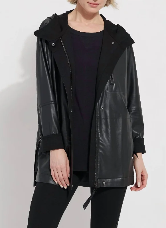 Celine Vegan Leather Jacket In Black