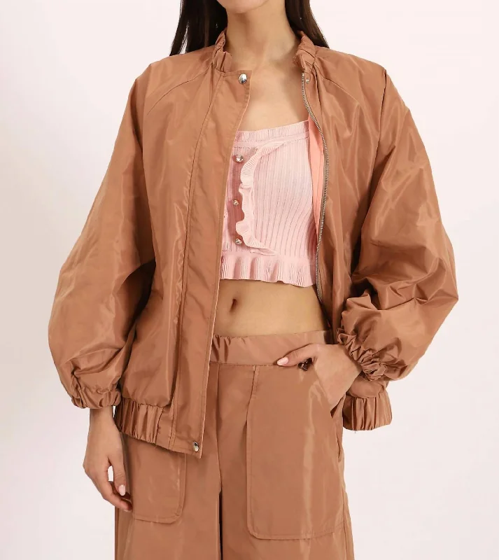 Re-Nylon Blouson Jacket In Tan