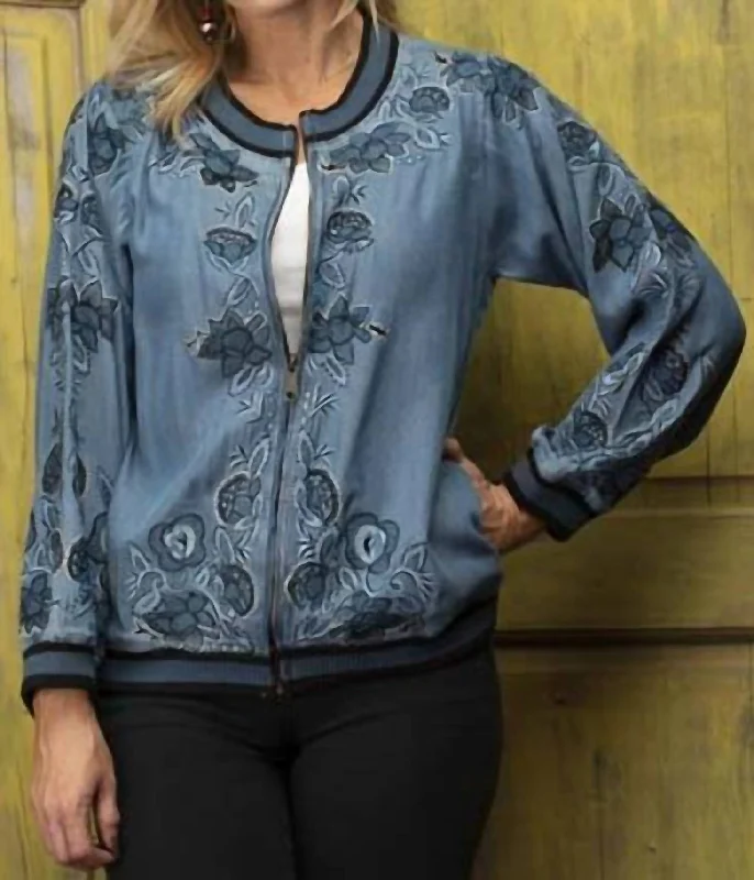 Spirit Bomber Jacket In Blue Denim