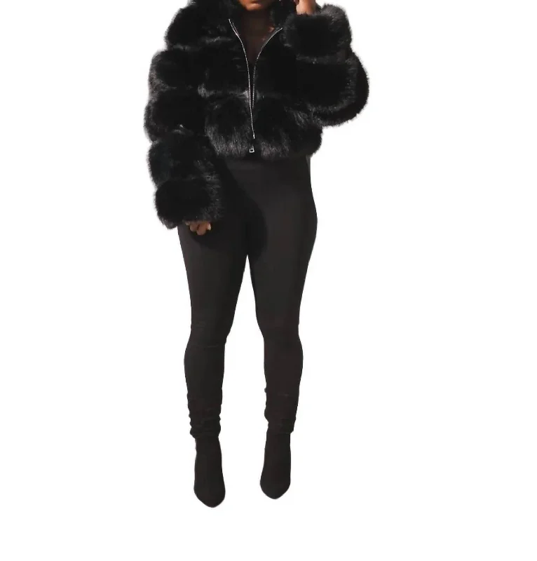 Women's All That Faux Fur Jacket In Black