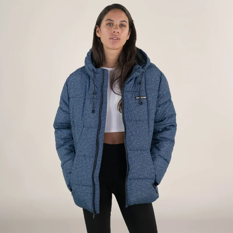 Women's Heather Print Puffer Oversized Jacket