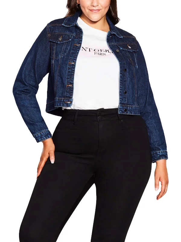 Womens Lightweight Cropped Denim Jacket