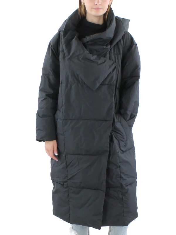 Womens Long Hooded Puffer Jacket