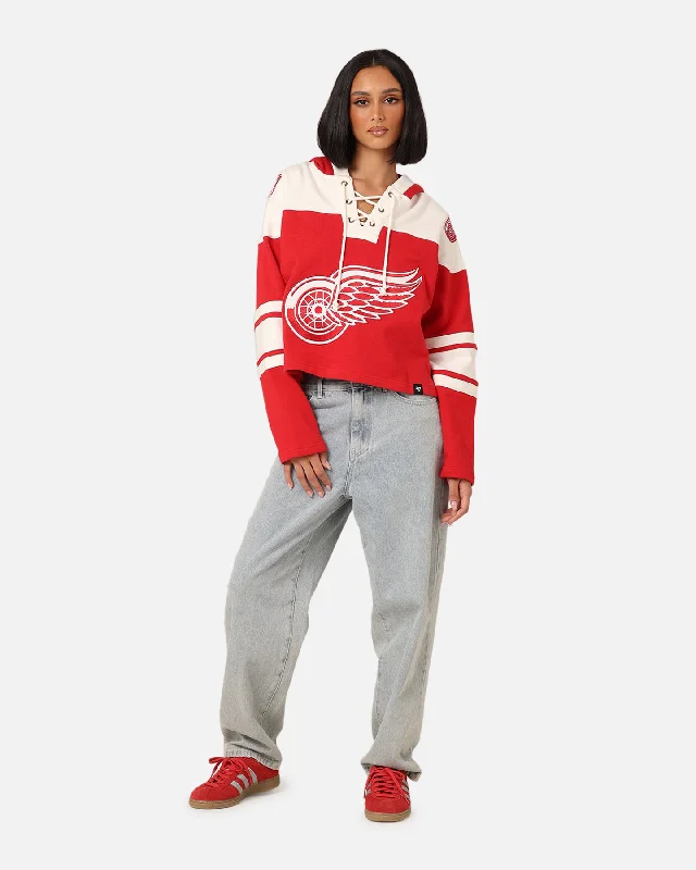 47 Brand Women's Detroit Red Wings Cropped Lacer Hoodie Red