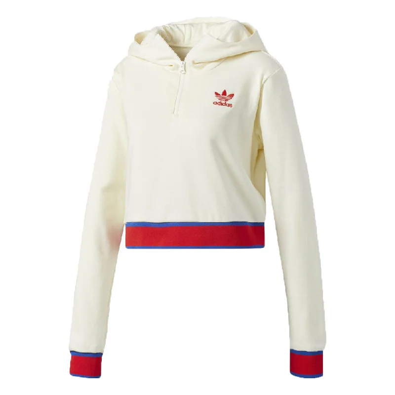 Adidas Originals Embellished Arts Women's Cropped Hoodie Cream White