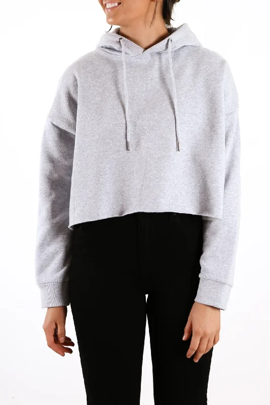 Cropped Hoody Grey Marle