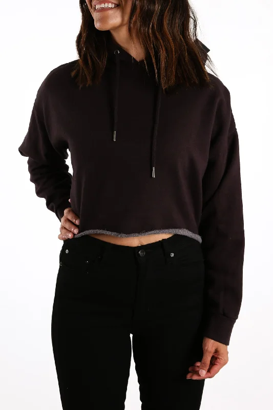 Cropped Hoody Washed Black