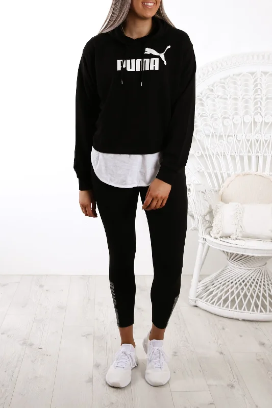 Essentials + Cropped Hoodie Cotton Black