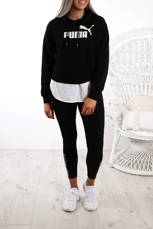 Essentials + Cropped Hoodie Cotton Black