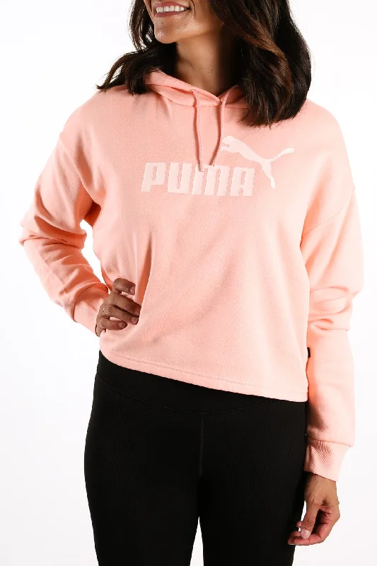 Essentials Cropped Logo Hoodie Apricot Blush