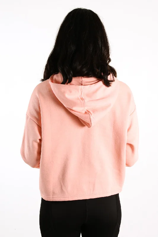 Essentials Cropped Logo Hoodie Apricot Blush