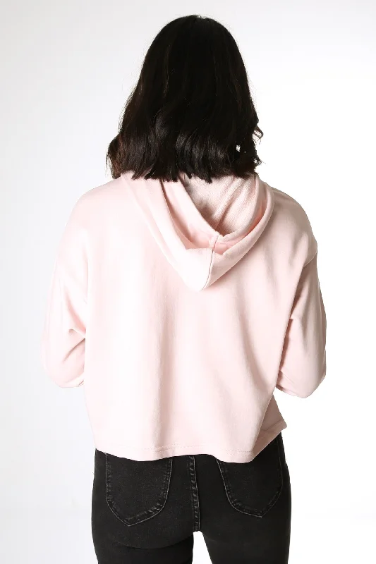 Essentials Cropped Logo Hoodie Lotus Pink