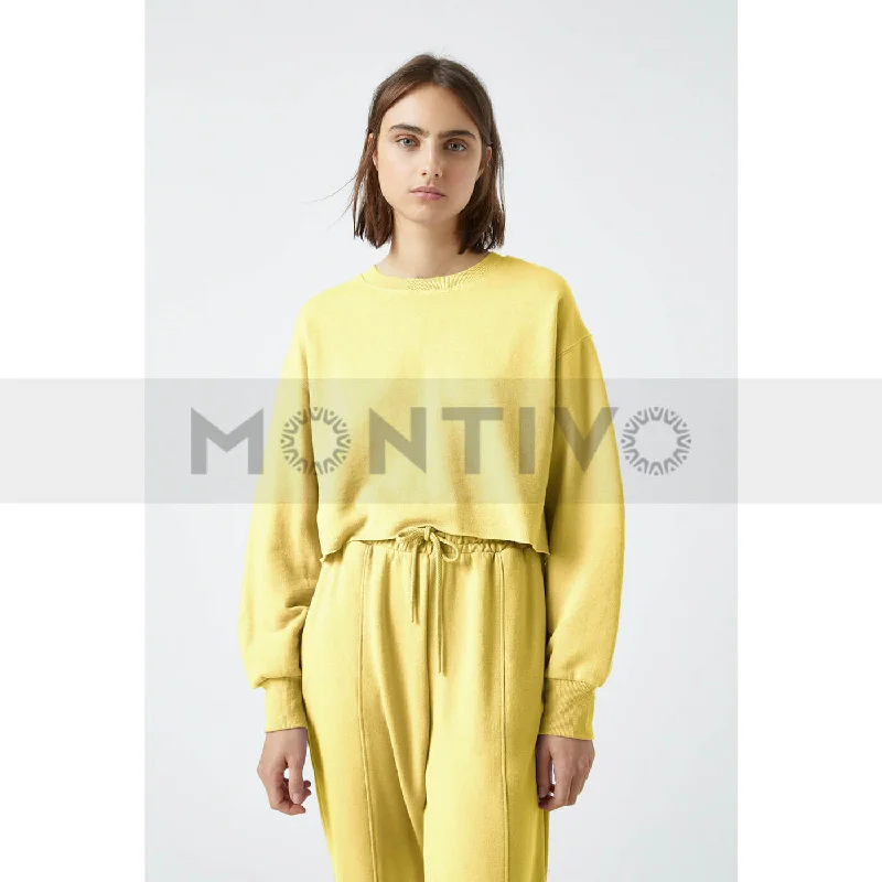 PB Washed effect Yellow Cropped Sweatshirt