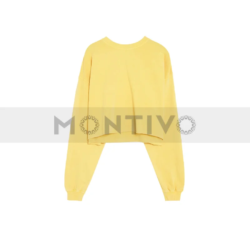 PB Washed effect Yellow Cropped Sweatshirt