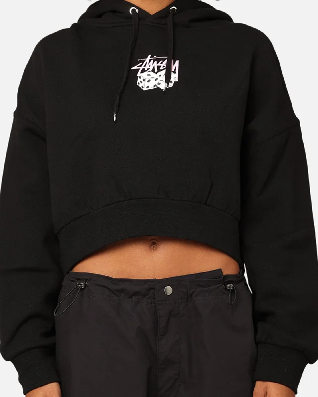 Stüssy Women's Pair Of Dice Cropped Hoodie Black