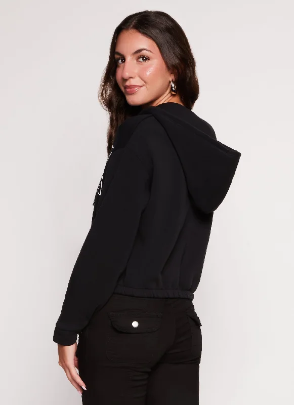 City Graphic Zip Front Hooded Sweatshirt