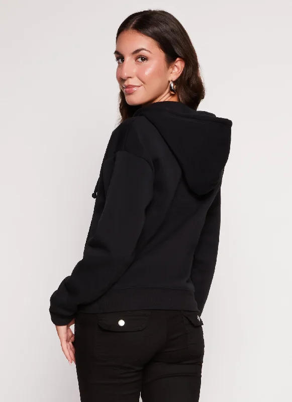 Fleece Zip Front Hooded Sweatshirt