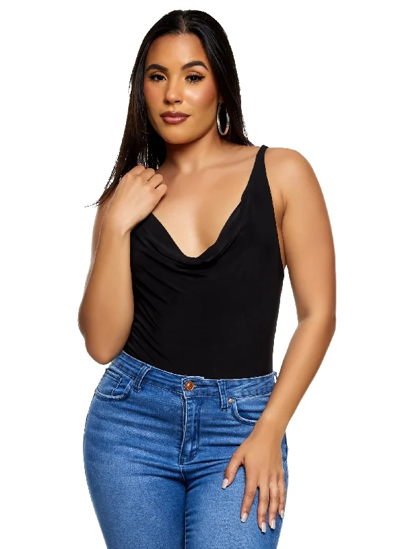 Haute Monde Sleeveless Cowl Neck Bodysuit