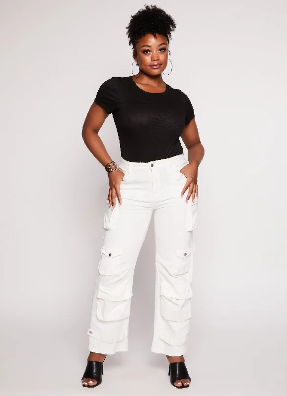 Plus Size Daisy Ribbed Crew Neck Bodysuit