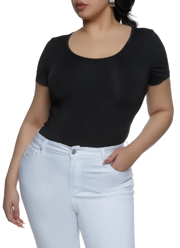 Plus Size Daisy Scoop Neck Bodysuit