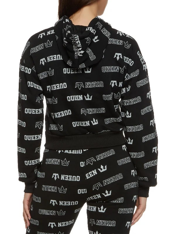 Queen Graphic Print Hoodie