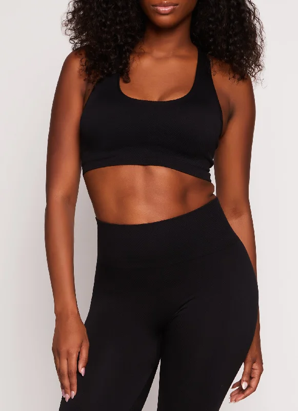 Seamless Cut Out Racerback Sports Bra