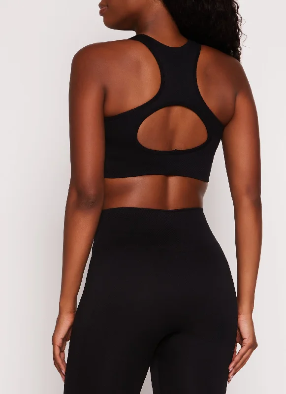 Seamless Cut Out Racerback Sports Bra