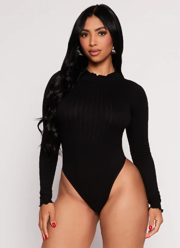 Seamless Mock Neck Long Sleeve Bodysuit