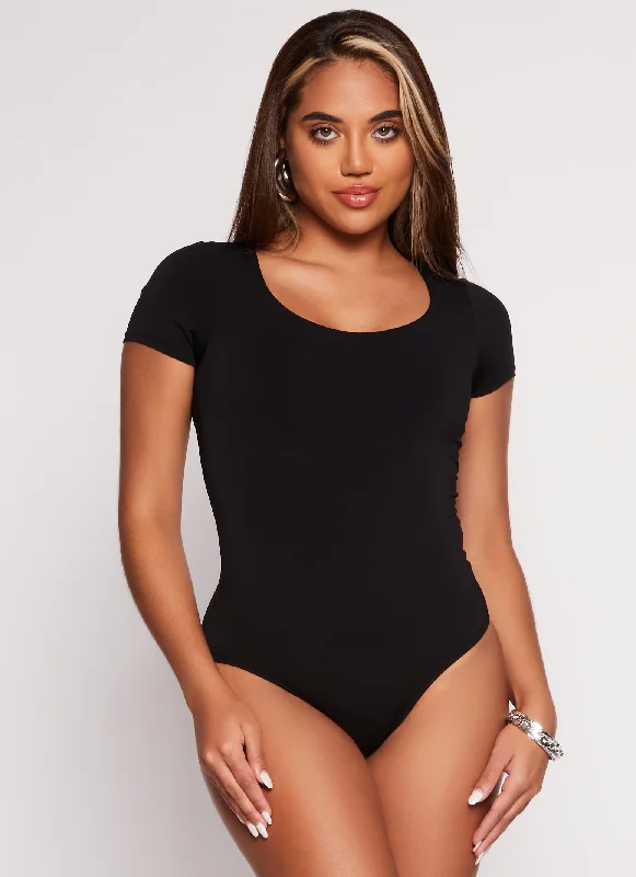 Short Sleeve Scoop Neck Bodysuit