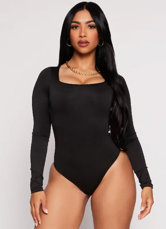 Square Neck Long Sleeve Bodysuit