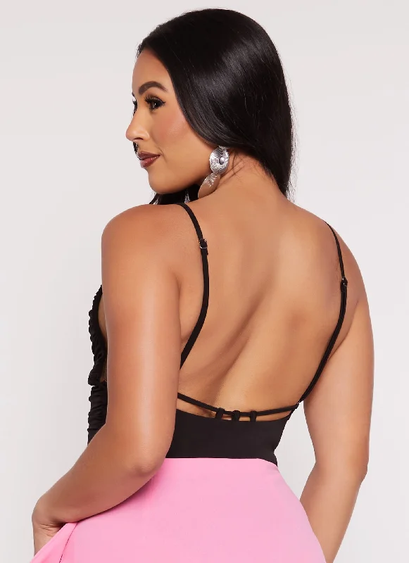 Square Neck Low Back Cami Bodysuit