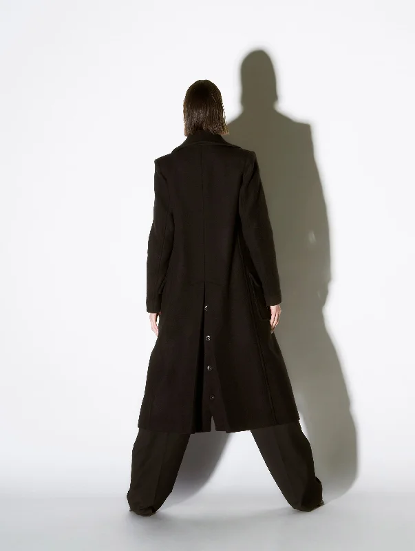 Black wool and cashmere coat