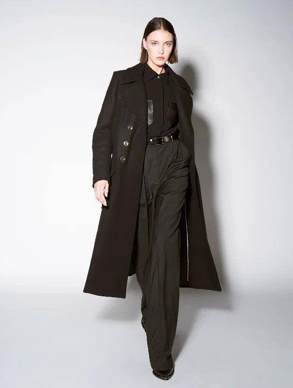 Black wool and cashmere coat